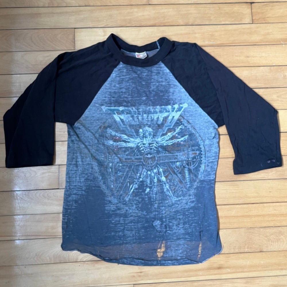 Vintage 1985 Triumph Thunder World Tour raglan t-shirt 3/4 Sleeve Distressed